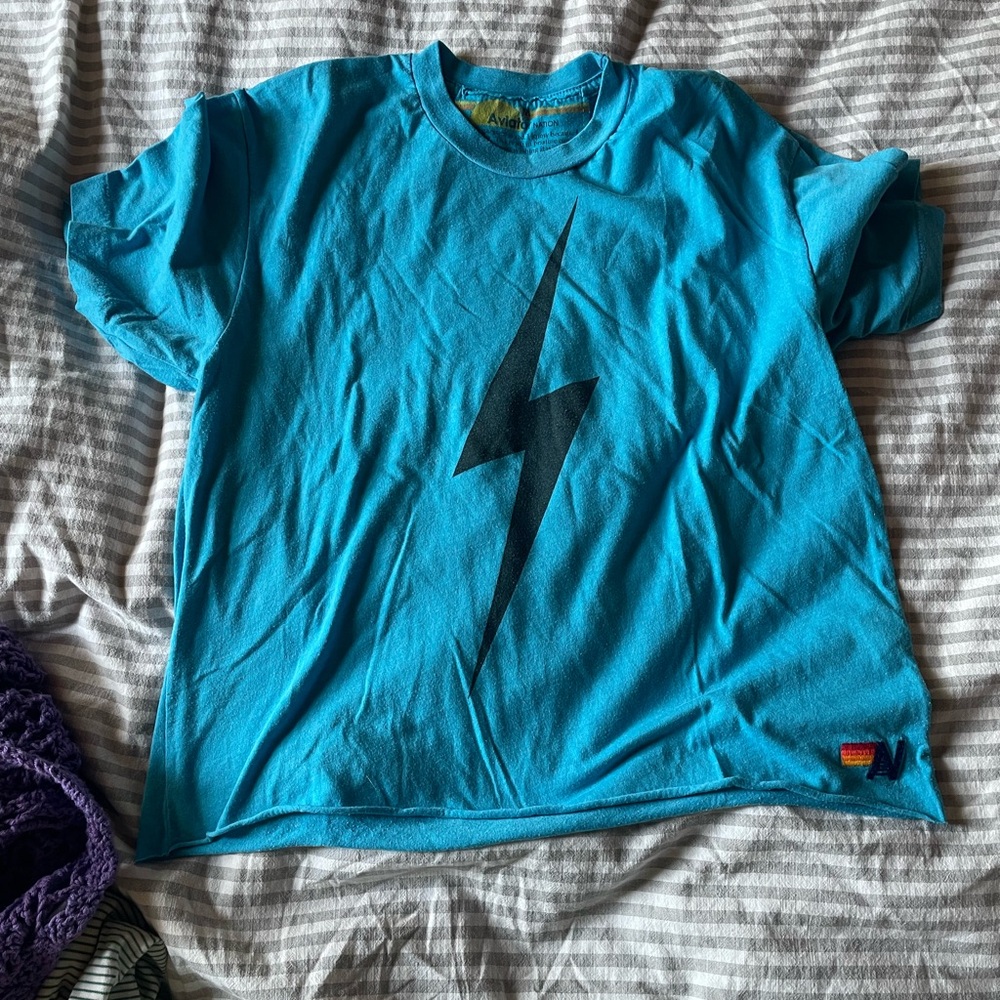 Aviator Nation Blue Lightning Bolt Tee